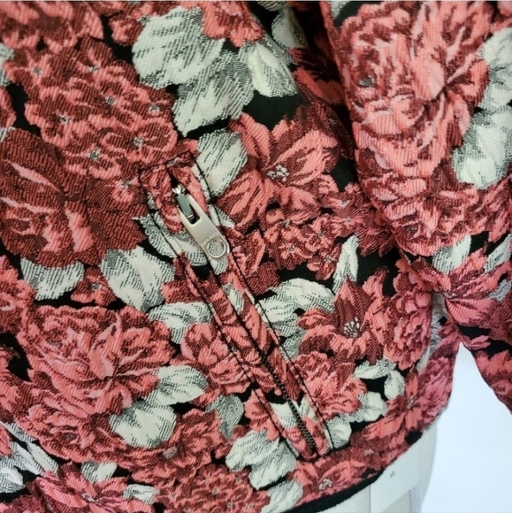 Sandro "Evora" Floral Jacquard Bomber Jacket - Picture 4 of 11